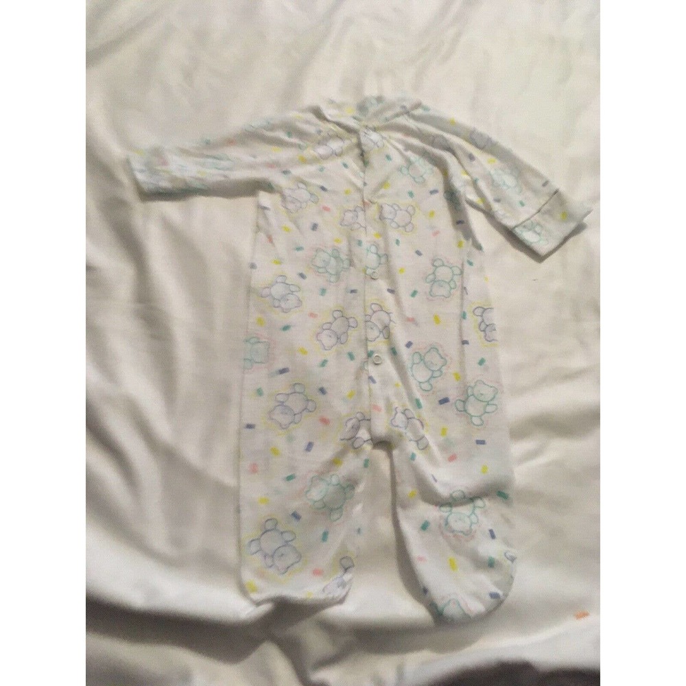 Vintage Dreamland Infant Footed Print Sleeper Size 11 Lbs Bears Lightweight